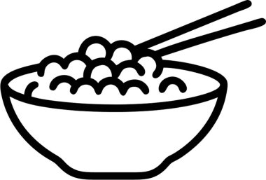 Natto simge tarzında, Japon yemek temalı..