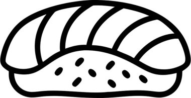 Simge şeklinde somon balığı, Japon yemeği temalı..