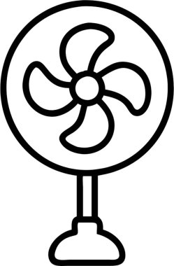 Ana simge biçimi, evler ve ikametgah temalı elektrik fan.