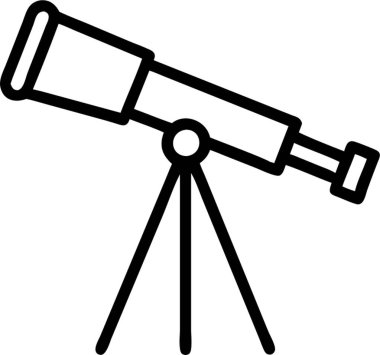 Ana simge biçimi, hava ve astronomi temalı teleskop.