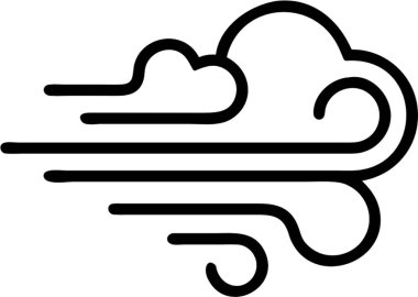 Taslak simge biçimi, hava durumu ve astronomi teması ile rüzgarlı.