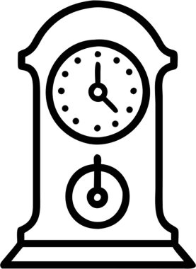 Taslak simge biçimi, hava durumu ve astronomi temalı antika saat.