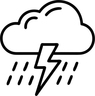 Simge biçimi, hava ve astronomi temalı şimşek yağmuru.