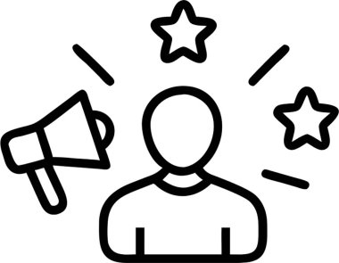 Taslak simge biçimi, pazarlama teması etkileyiciName.