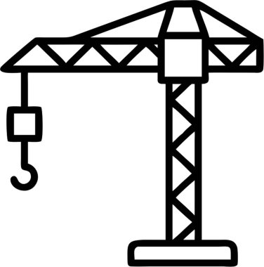 Ana simge biçimi, inşaat ve onarım temalı vinç.