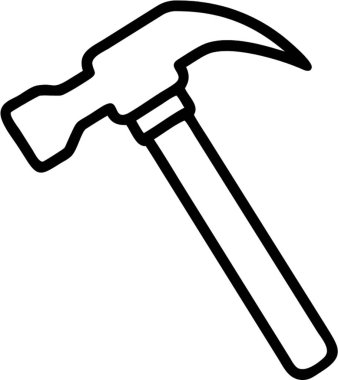 Ana simge biçimi, inşaat ve onarım teması ile çekiç.