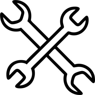 Taslak simge biçimi, inşaat ve onarım teması ile anahtarla.