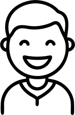 Simge biçimi, duygu ve ifadeler temalı gülen yüz adamı.