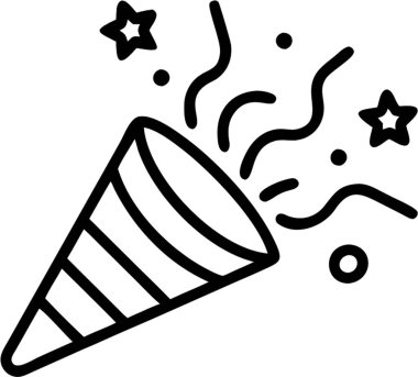 Konfeti ana simge biçimi, olaylar ve festival teması.