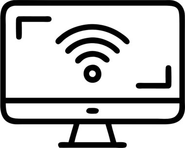 Özet simge biçimi, olaylar ve festivaller temalı kablosuz ağ tabanlı bir bilgisayar.