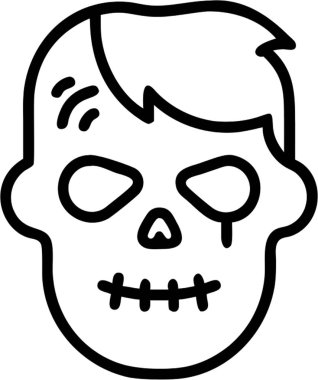 Görüntü simgesi biçiminde zombi, Cadılar Bayramı teması.