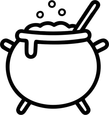 Ana simge biçiminde kazan, cadılar bayramı teması.