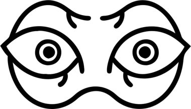 Ürkütücü gözler ana simge biçimi, cadılar bayramı teması.