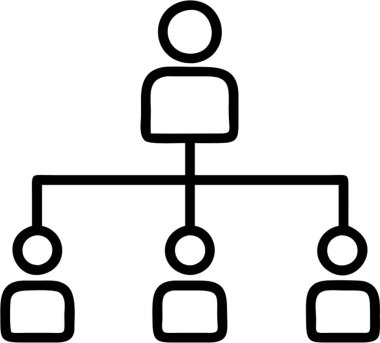 Ana simge biçimi, yönetim ve organizasyon kategori teması içerisindeki organizasyonel tablo.