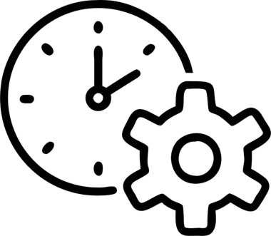 Ana simge biçimi, yönetim ve organizasyon kategori temasında zaman yönetimi.