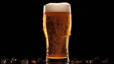 A cold glass of beer. Part of my liquor collection. The photo was taken in a professional studio.