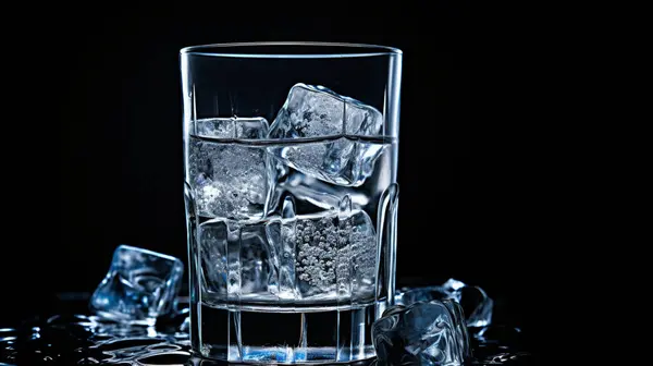 An iced glass of vodka. Part of my liquor collection. The photo was taken in a professional studio.