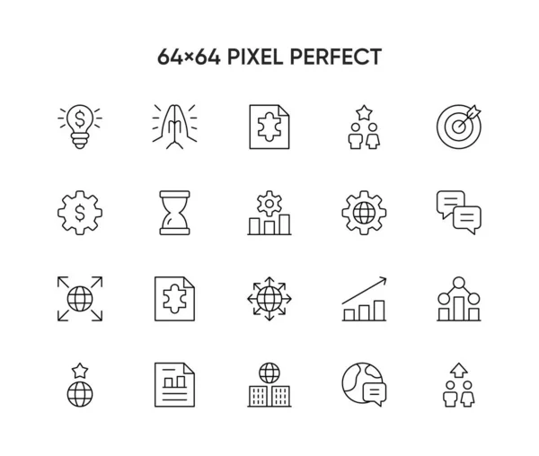 stock vector Creative business solutions related icon set. Innovation team management. Pixel Perfect 