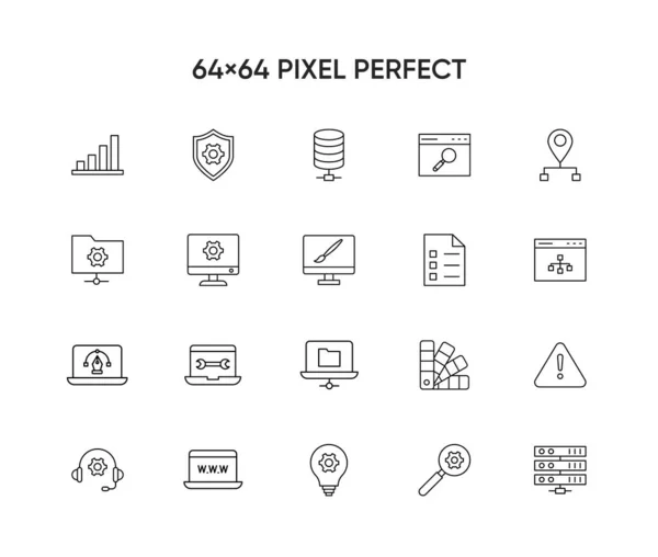 Stock vector Web development line icons. Vector illustration