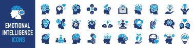 Emotional intelligence icon. Such as social skills, self-awareness, self-regulation, empathy and motivation vector icons collection. clipart