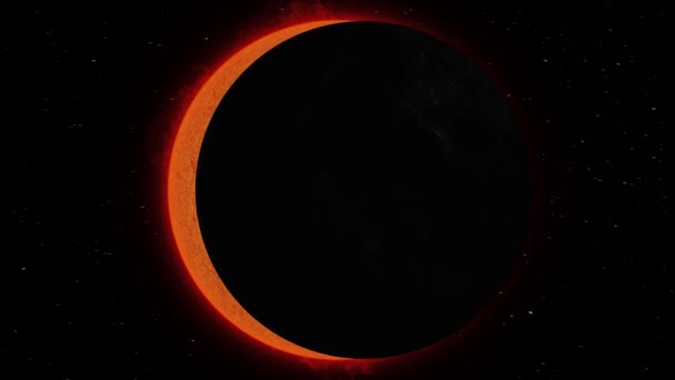 Полное Солнечное Затмение Видимое Космоса — стоковое видео