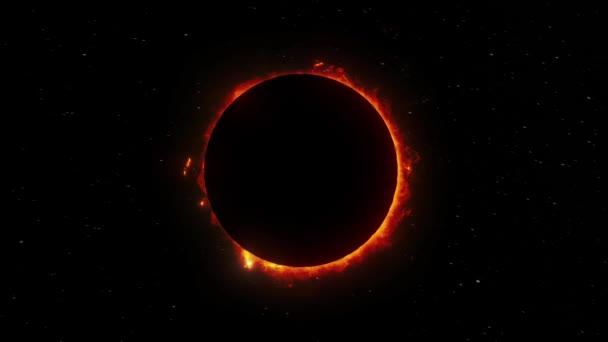 Totale Sonnenfinsternis Vom Weltraum Aus Gesehen — Stockvideo