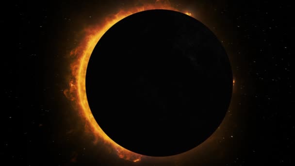 Eclipse Solar Total Visto Desde Espacio Exterior — Vídeos de Stock