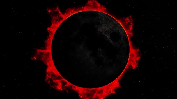 Eclipse Solar Total Visto Desde Espacio Exterior — Vídeos de Stock