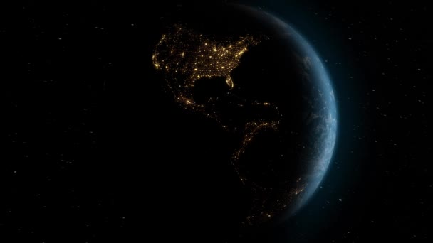 Vista Completa Tierra Desde Espacio Exterior — Vídeo de stock