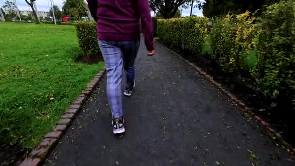 Seniorka Běžící Ráno Parku Městě — Stock video
