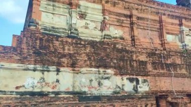 AYTTHAYA, THAILAND - Mart 2017: Ayutthaya, Tayland 'da Wat Yai Chai Mongkol Tapınağı panoraması, Şubat 2024