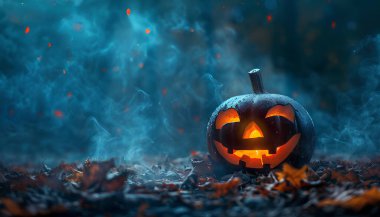  Karanlık arka plan, hafif ürkütücü duman, cadılar bayramı kavramı