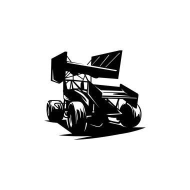 izole bir yarış arabası yarış silueti logosu