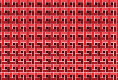 Geometrik kırmızı duvar kağıdı döşeme kare desenli renkli şablon duvarı