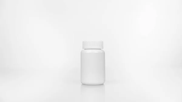 Product packaging, round size, in the form of a white jar with a lid, 1 piece, the background is plain white. for product advertising Suitable to use for product label design. or can further develop