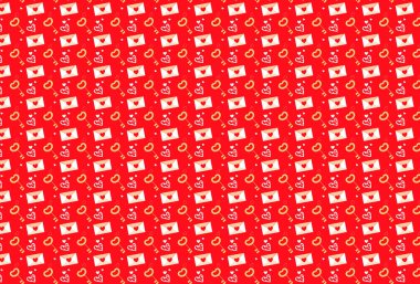 Çoğu Sevgililer Günü tasarımında ortasında kalp olan bir zarf ve üst üste yığılmış olan Khun Jae birçok kalbin kırmızı arka planda görünmesine neden olur. 