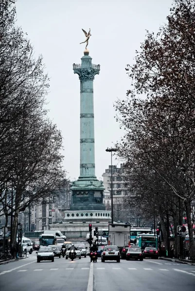 Bastille Meydanı Ndaki Tarihi Colonne Juillet Ele Geçirin Özgürlüğü Fransız — Stok fotoğraf
