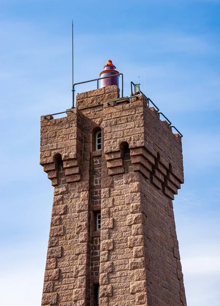 Zachyťte Ohromující Krásu Majáku Ploumanac Lighthouse Růžové Žulové Stavby Výhledem — Stock fotografie