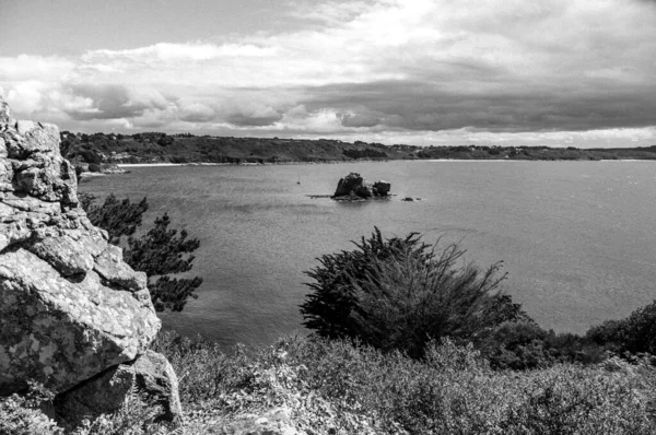 Breathtaking Summer View Brittany Coastline Cotes Armor Sparkling Sea Sandy — Stock Photo, Image