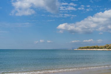 Sea view from the shore near Athens in summer. High quality photo