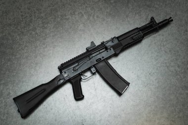 Russian weapon, AK-105 with a red dot sight. High quality photo