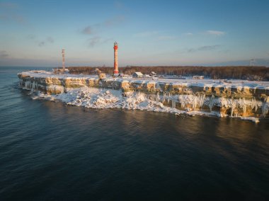 Kışın Paldiski Yarımadası 'nda, insansız hava aracı manzarası. Yüksek kalite fotoğraf