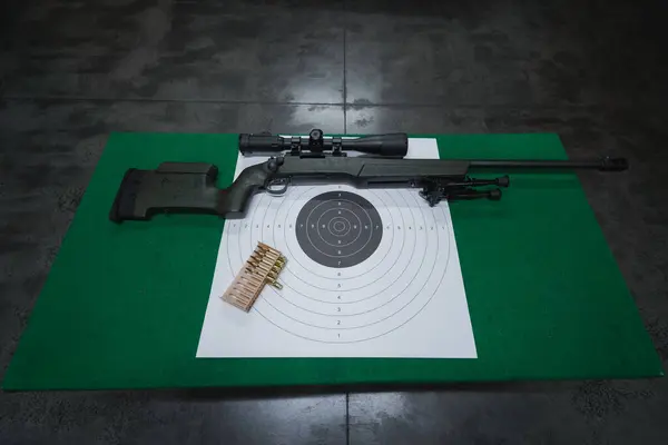 Sniper Rifle Target Shooting Shooting Range High Quality Photo — Stock Photo, Image