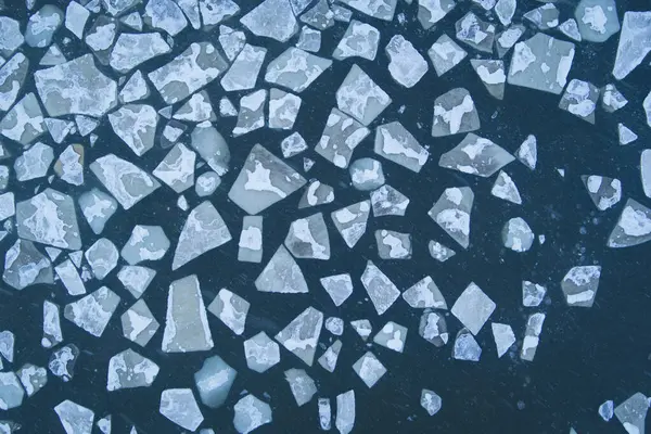 Ice Floes Baltic Sea Close Photo Drone View High Quality — Stock Photo, Image