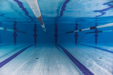 Boş büyük spor yüzme havuzu, sualtı fotoğrafı.. 
