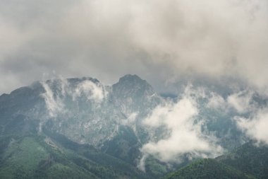 Yazın bir fırtına sırasında Polonya dağı Giewont. Yüksek kalite fotoğraf