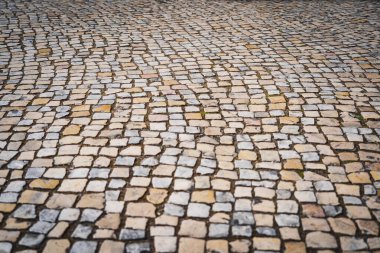Portekiz, Lizbon sokaklarındaki eski bir calzada 'nın fotoğraf arkaplan dokusu. Kapat.. 