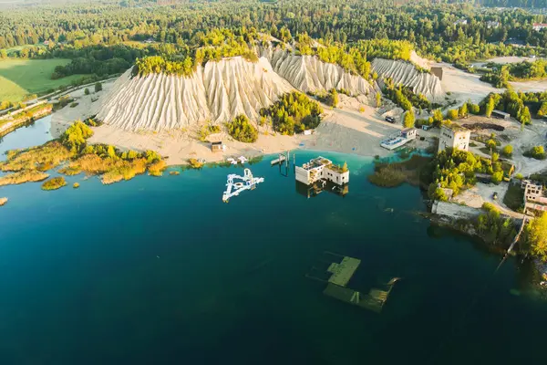 stock image Estonia, Rummu September 8, 2024. Rummu underwater prison is a place for swimming, snorkeling, diving and other various recreation with the most transparent clean water in Estonia. 