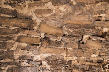 Fotoğraf arkaplan dokusu, Cesis Kalesi 'ndeki taş duvar..