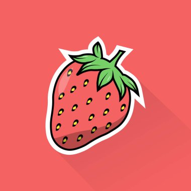 Düz Tasarımda Çilek Vektörü